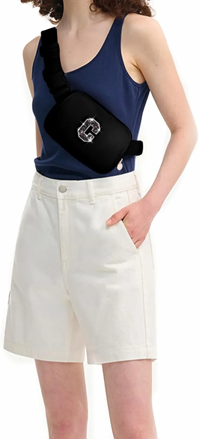 Customized Gifts for Mom Daughter Sister Her,Birthday Gift for Mom,Mom Gifts from Daughter,Mother in Law Gifts,Mama Gift Idea,Crossbody Bag Belt Bag | Black,Initial C