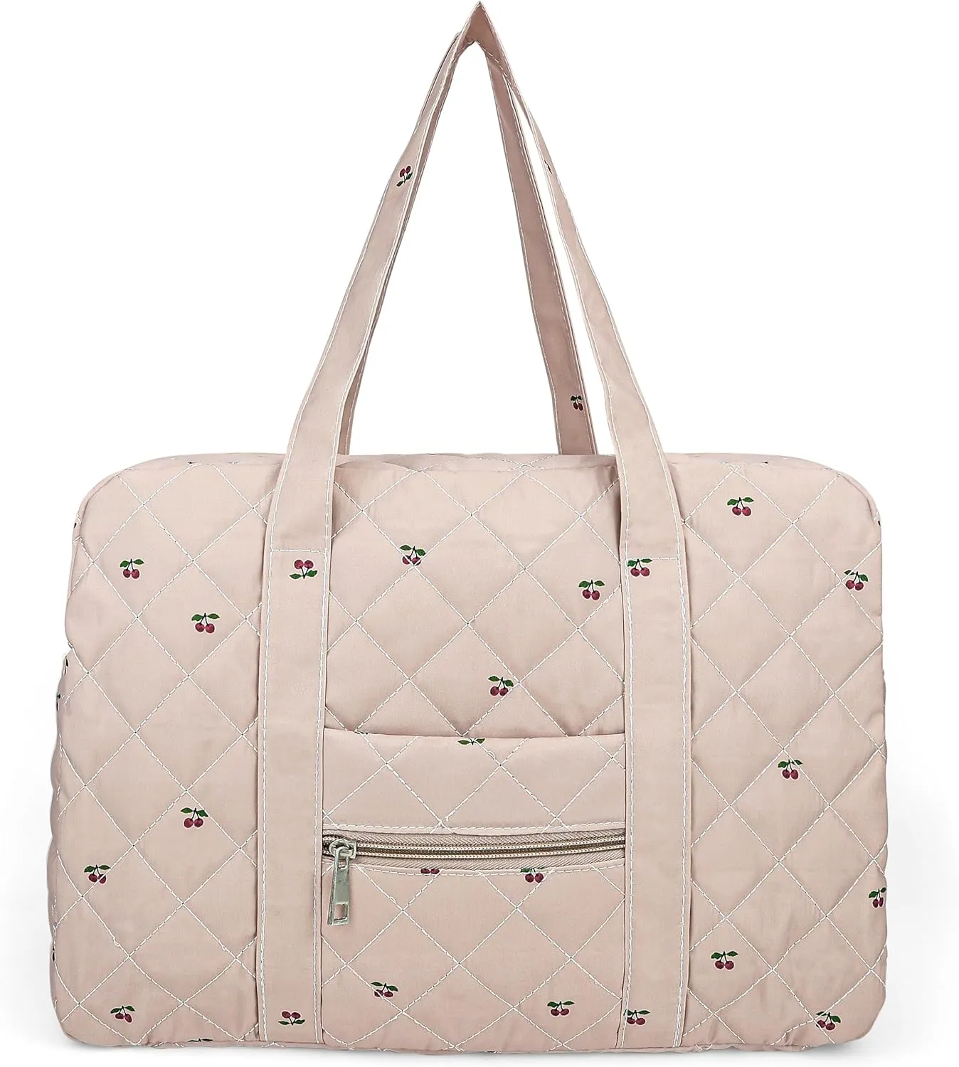 Cute Tote Duffel Bags Women Pink Cherry Travel Duffel Bag Weekender Overnight Duffel Travel Carry On Purses for Women Work Diaper Gym Tote Hospital Bag for Labor Delivery