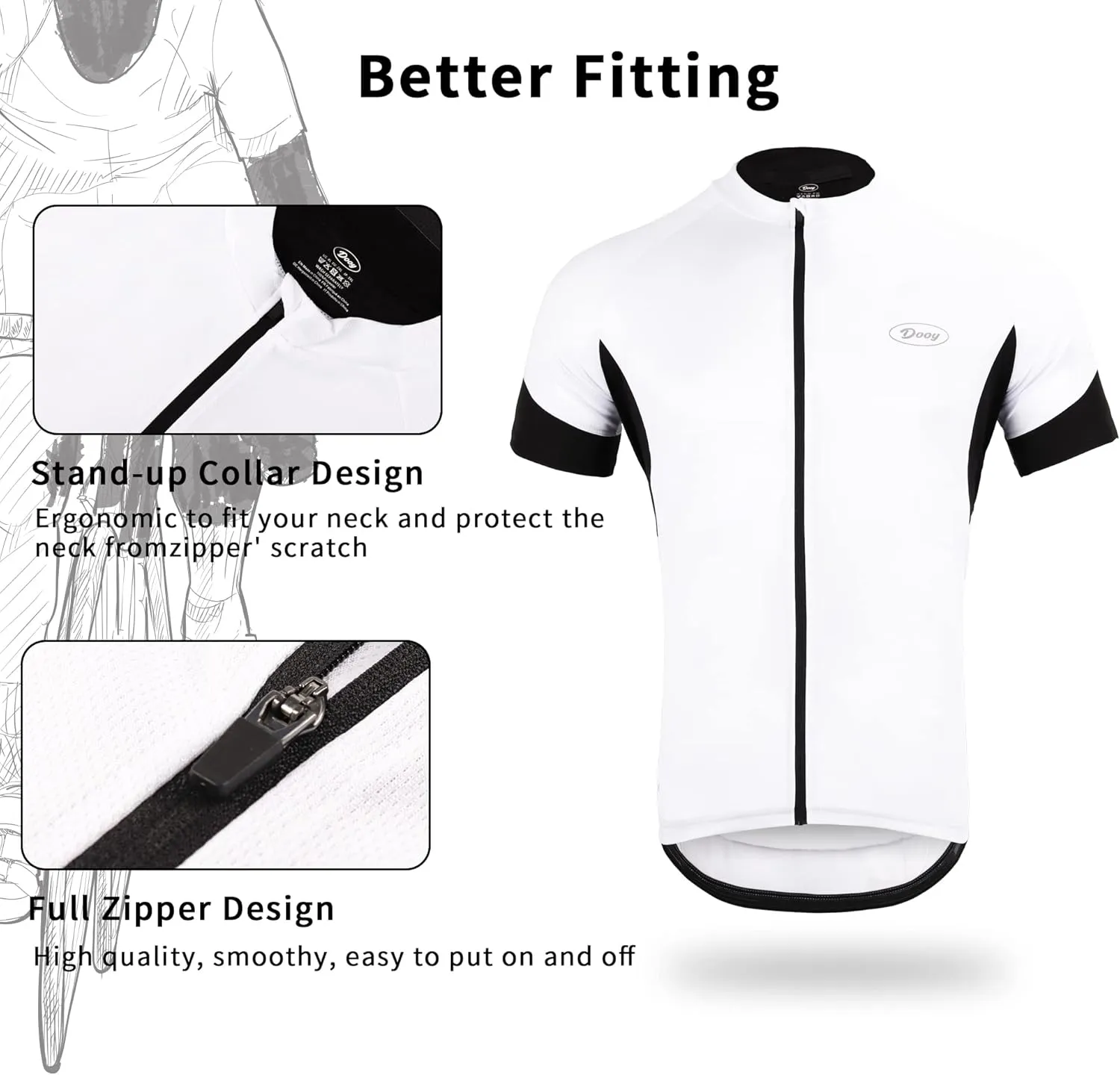 Cycling Bike Jersey for Men Short and Long Sleeve Bike Bicycle Shirts Biking Clothing Breathable Quick-Dry Shirt with Pockets