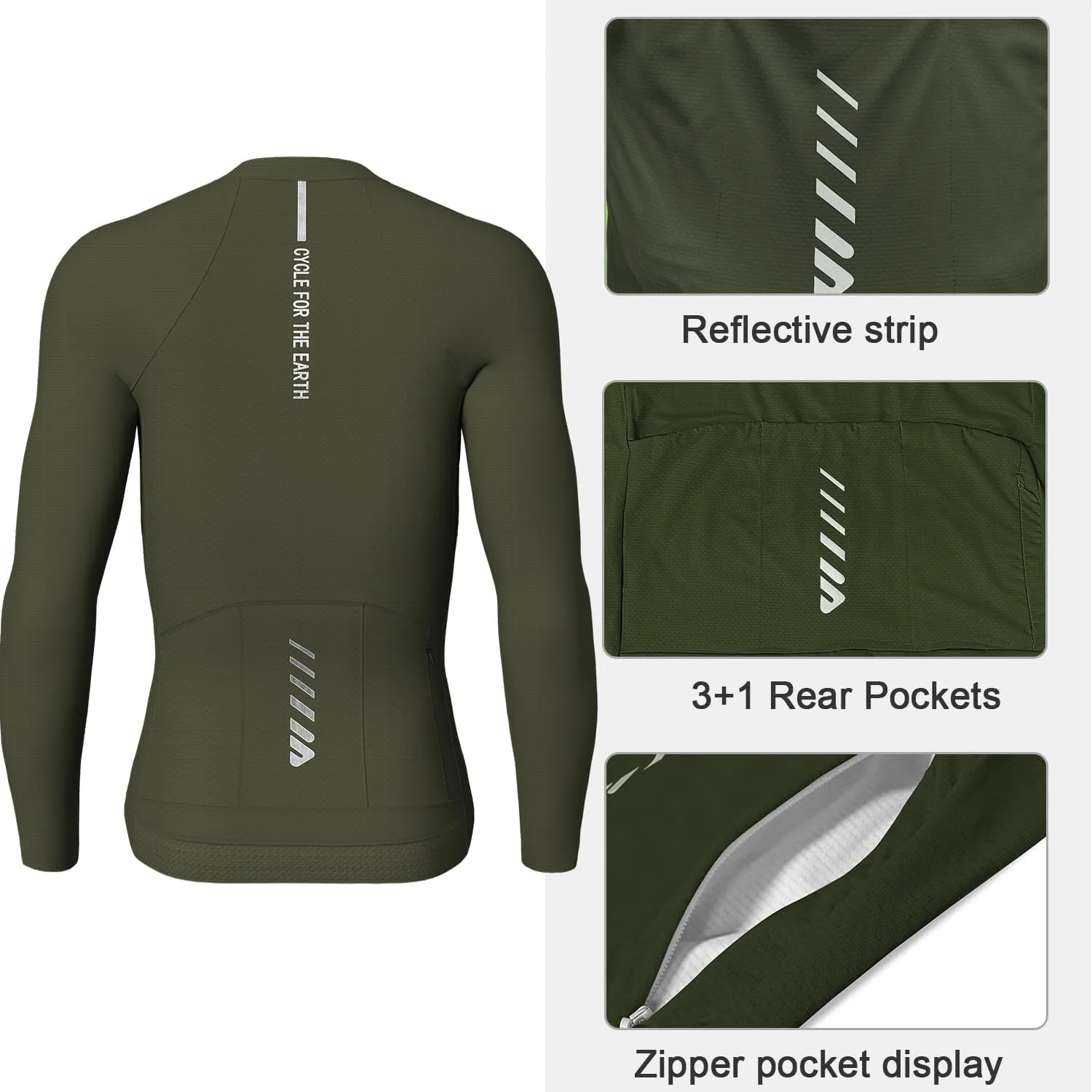 Cycling Jersey Men Short Sleeve, Road Bike Jerseys Full Zipper with Pockets, Bicycle Clothing Breathable Quick Dry