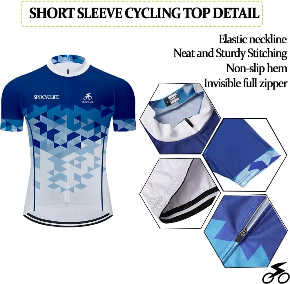 Cycling Jersey Set Men Short Sleeve Set MTB Cycling Bibs with Gel Padded Quick-Dry Summer men's cycling clothing