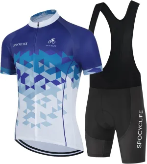 Cycling Jersey Set Men Short Sleeve Set MTB Cycling Bibs with Gel Padded Quick-Dry Summer men's cycling clothing