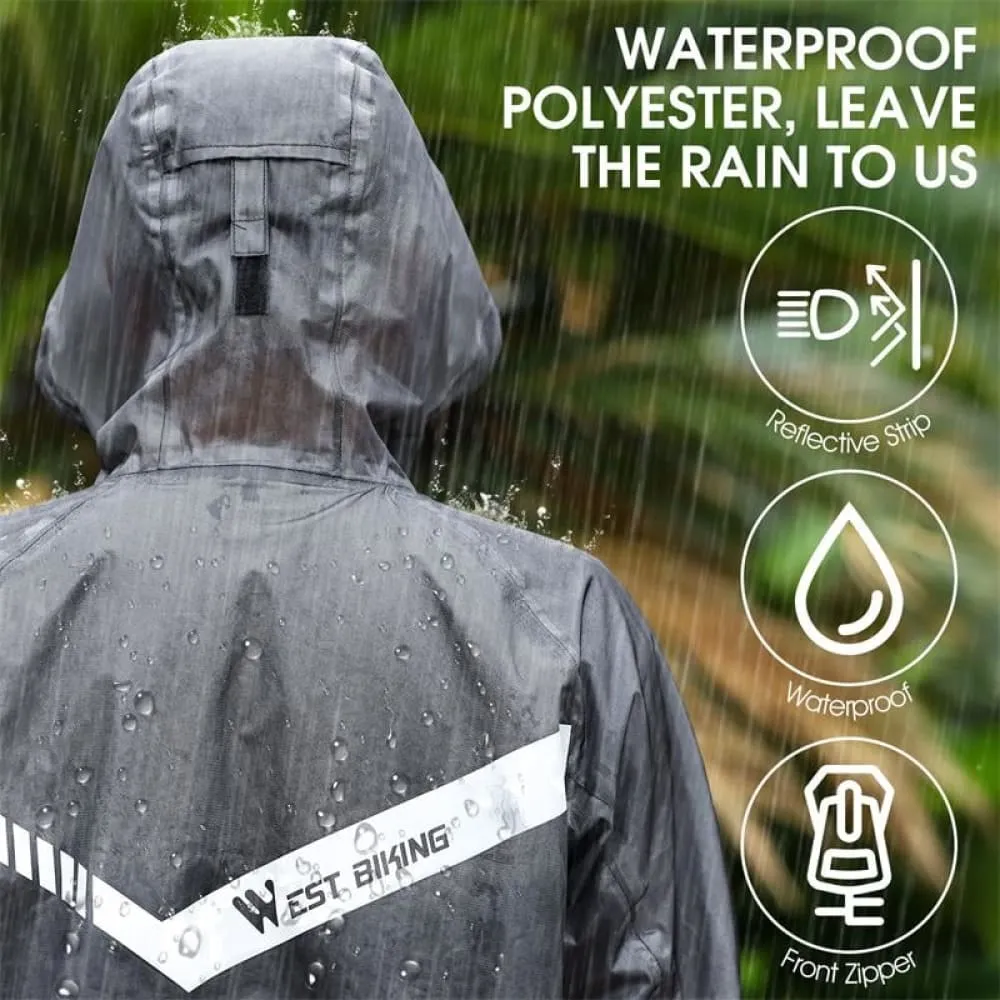 Cycling Raincoat with Multiple Reflective Strip