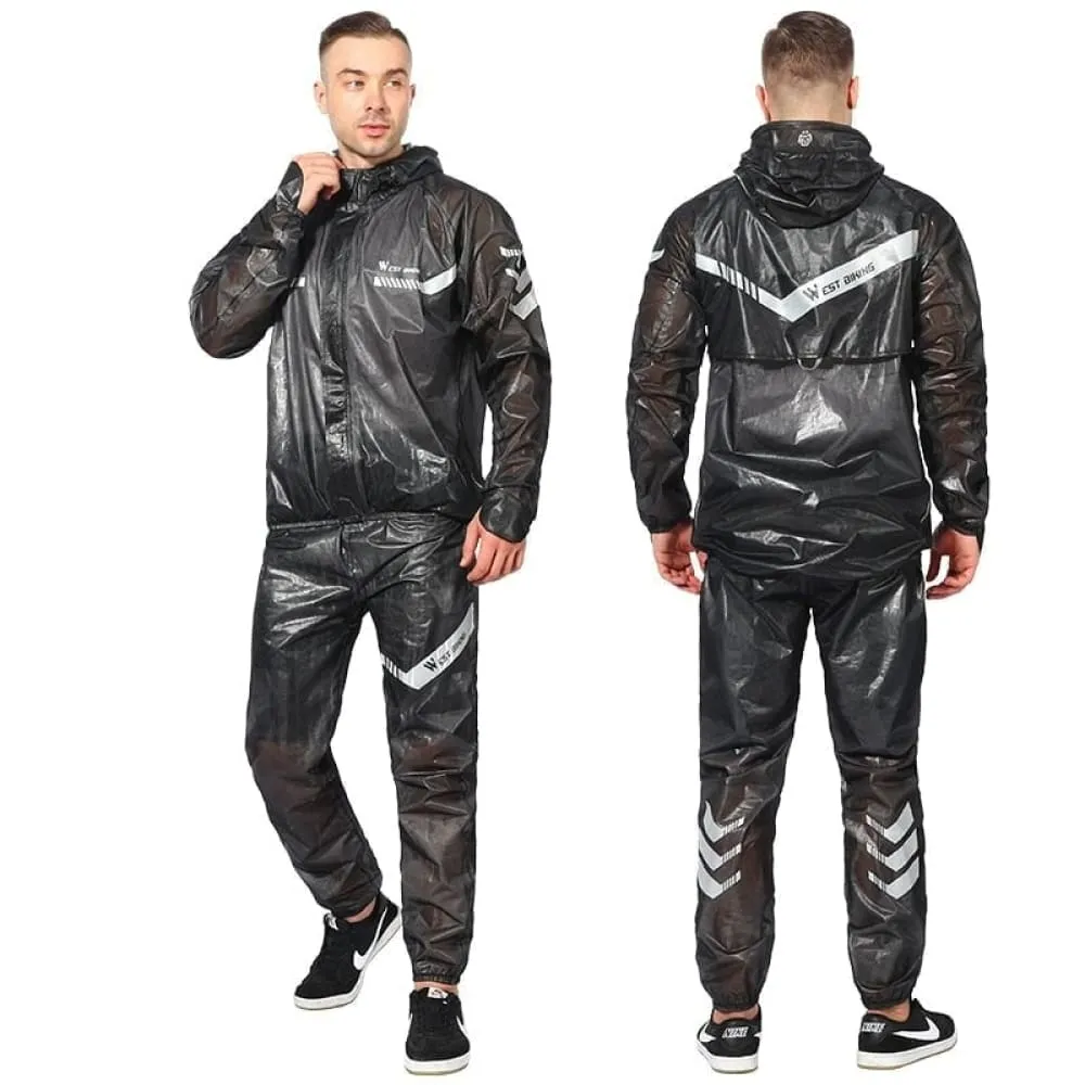 Cycling Raincoat with Multiple Reflective Strip