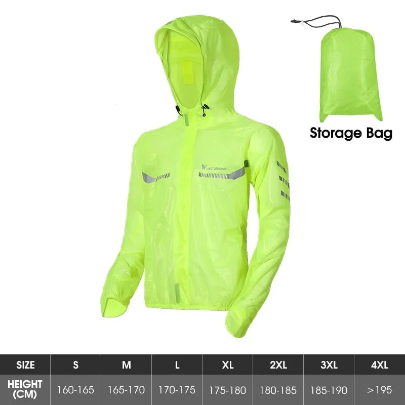 Cycling Raincoat with Multiple Reflective Strip