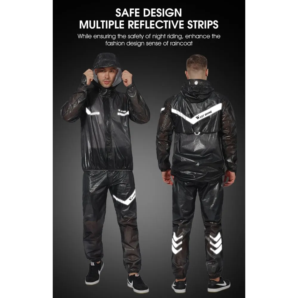 Cycling Raincoat with Multiple Reflective Strip