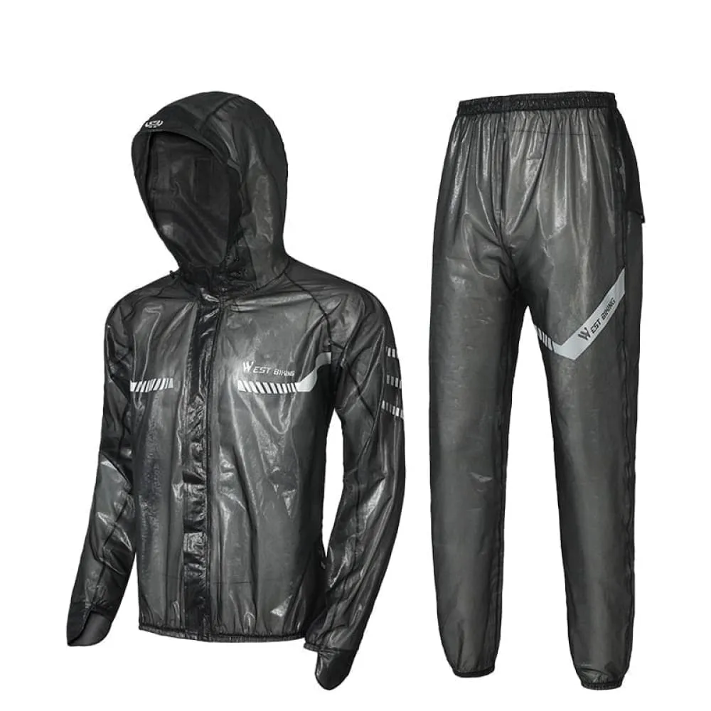 Cycling Raincoat with Multiple Reflective Strip