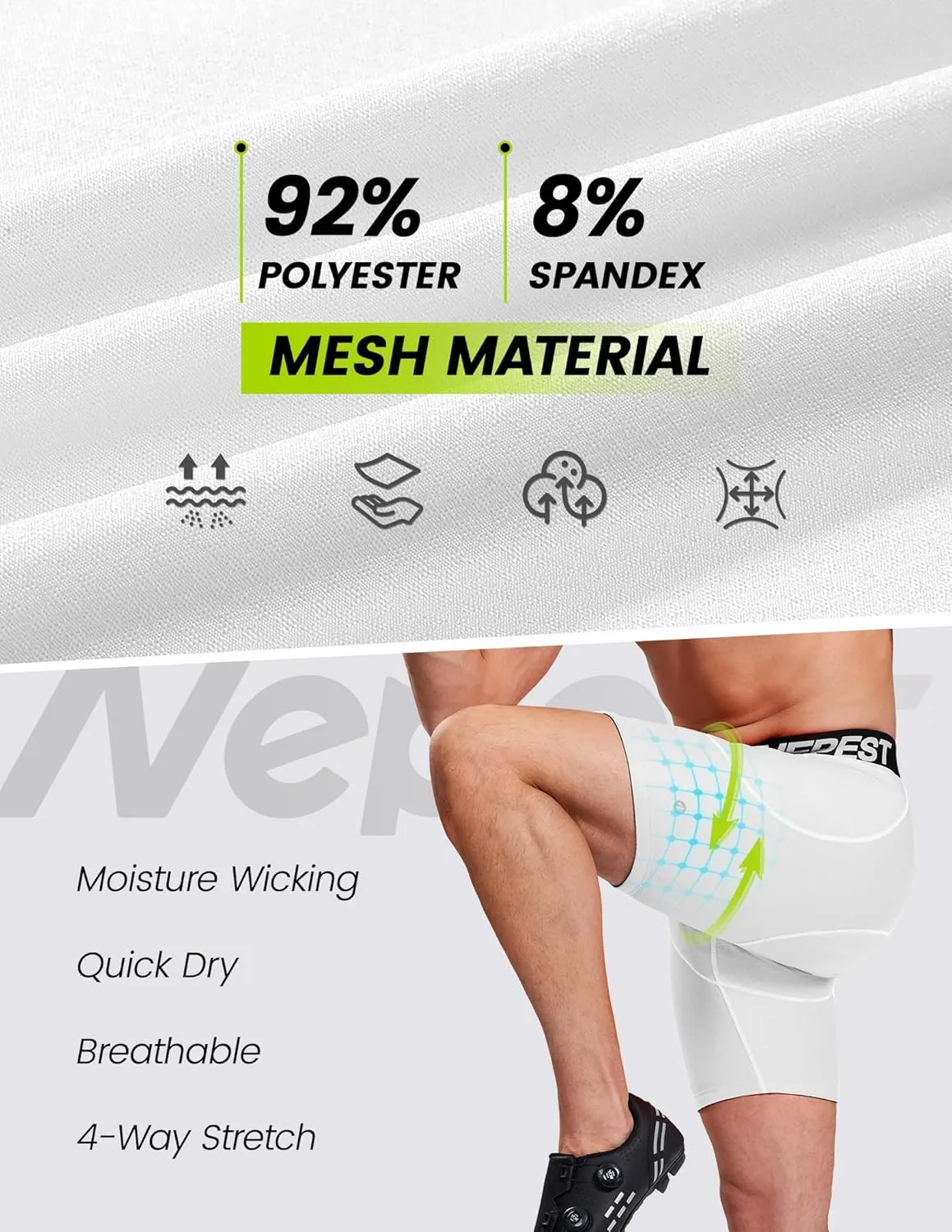 Cycling Underwear for Men Bike Shorts 4D Padded Biking Road Bicycle Biker MTB Liner Padding Shorts with Pockets