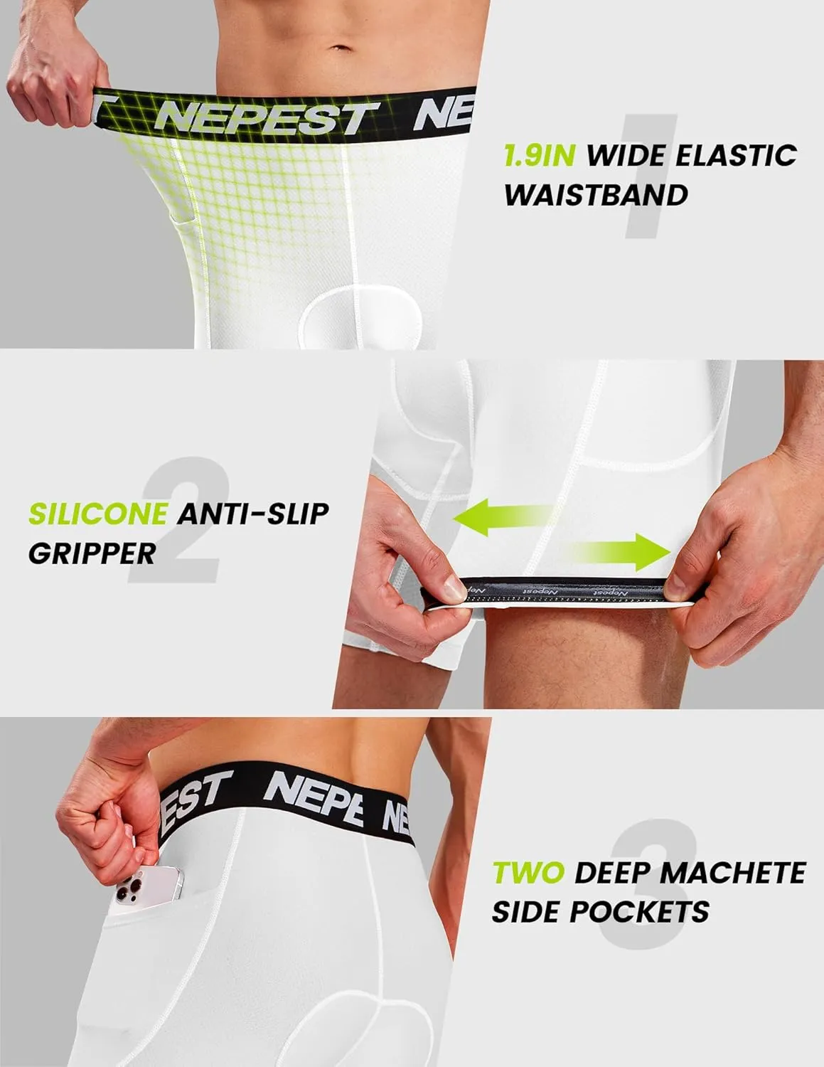 Cycling Underwear for Men Bike Shorts 4D Padded Biking Road Bicycle Biker MTB Liner Padding Shorts with Pockets
