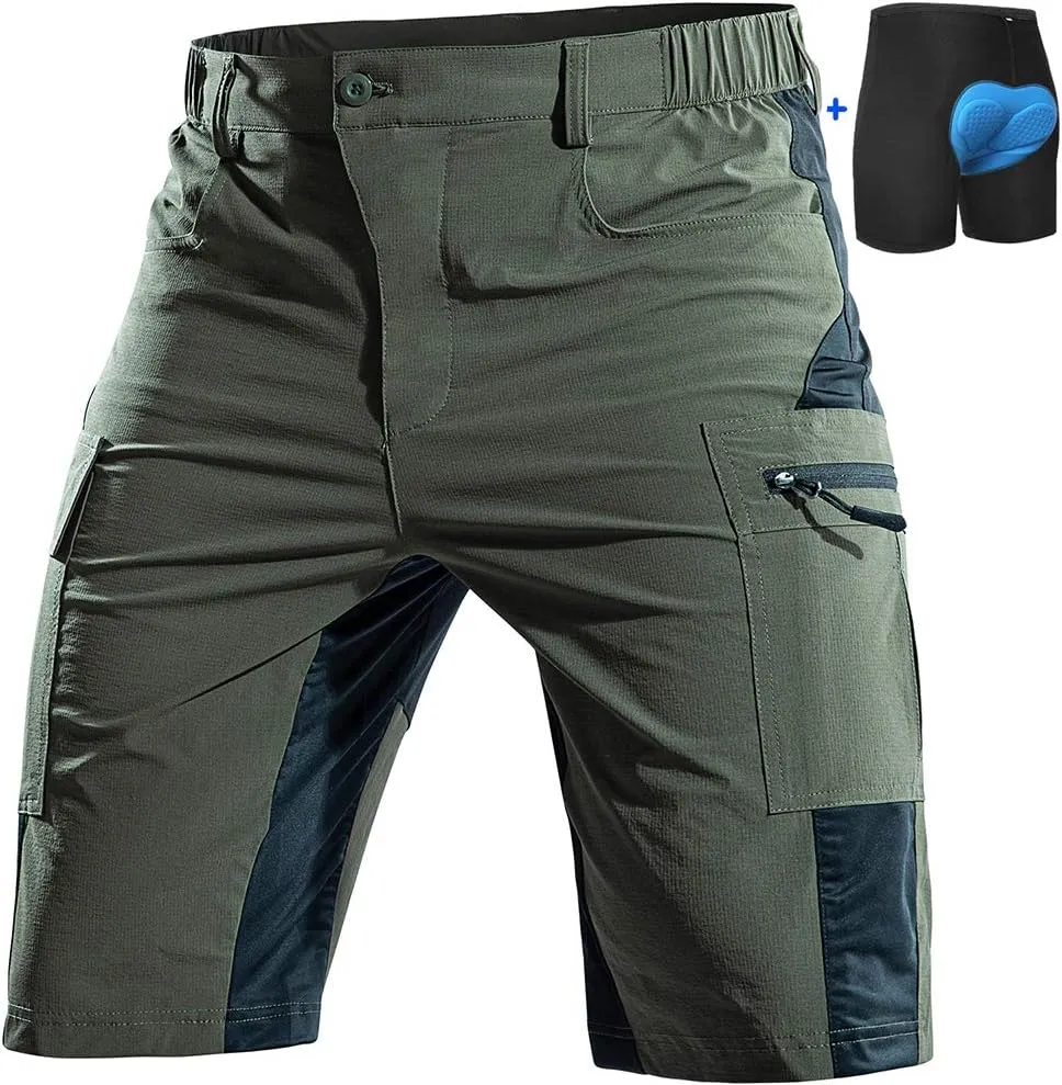 Cycorld Mountain-Bike-Shorts-Mens-Padded Biking Baggy Cycling Short Padding