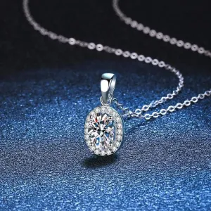d Color 5 * 7mm Oval Cut moissanite Pendant Necklace for Women s Diamond Neck Chains Necklaces Watch Strap
