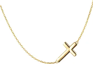 DAOCHONG S925 Sterling Silver Jewelry Sideways Cross Choker Necklace 14 inches to 18 inches