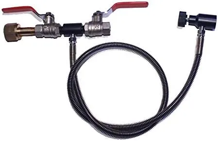 Deluxe Dual Valve CO2 Fill Station Stainless Steel with Spring Ring Hose (37)