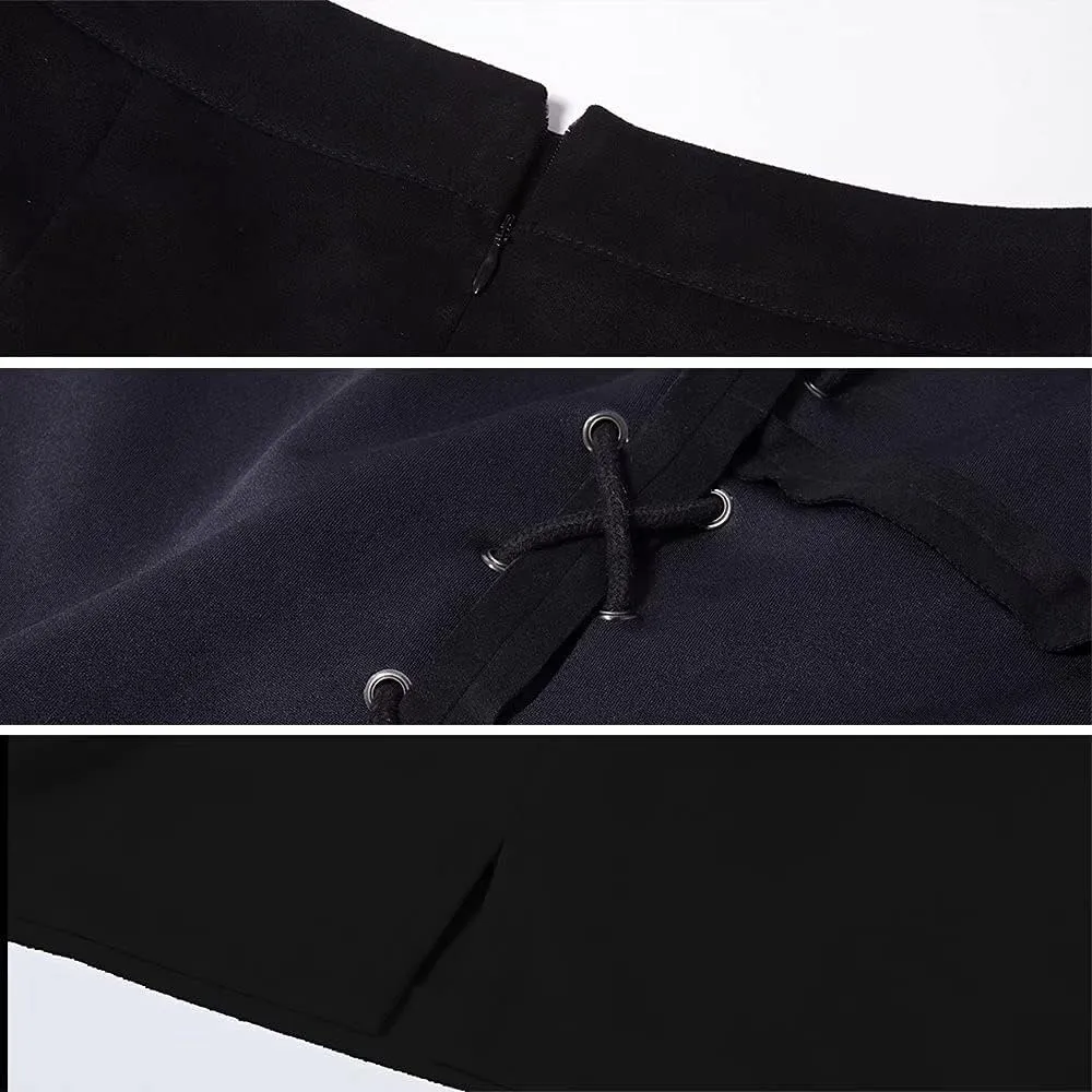 DIASHINY Womens Faux Suede Mini Skirt Above Knee Length Wrap A Line Winter Spring Fall