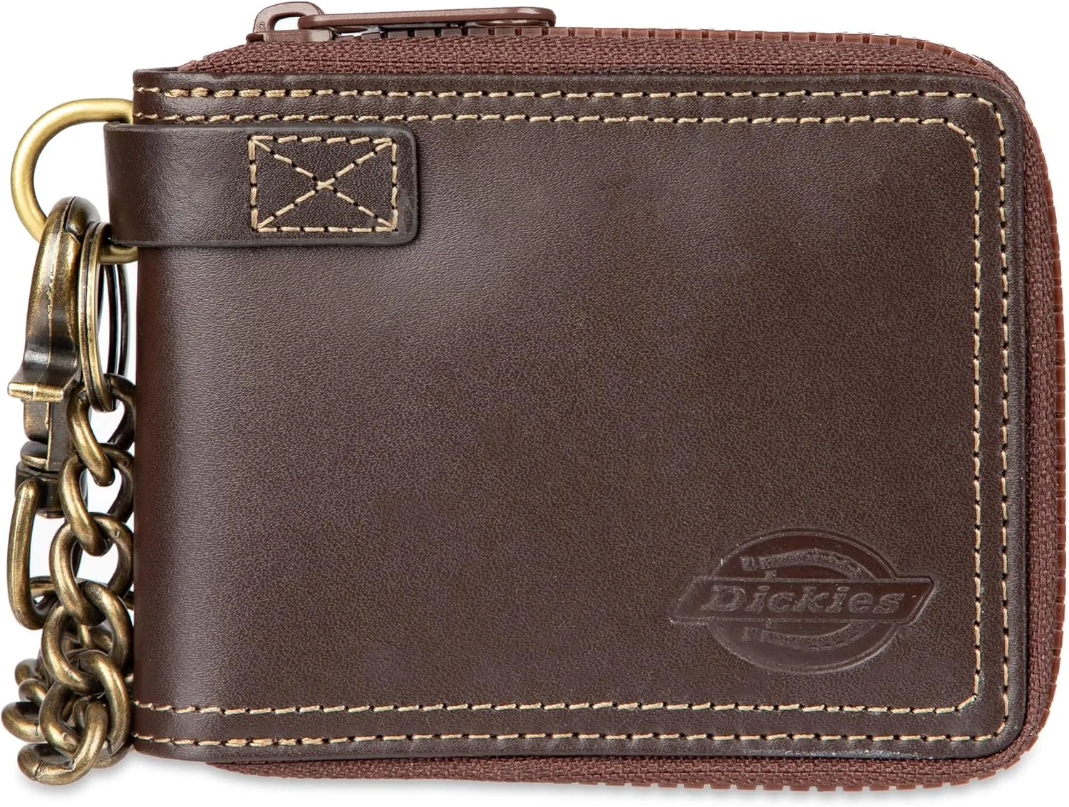 Dickies Men's Slim Everyday Leather Bifold Chain Wallet