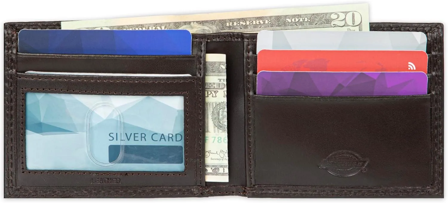 Dickies Men's Slim Everyday Leather Bifold Chain Wallet