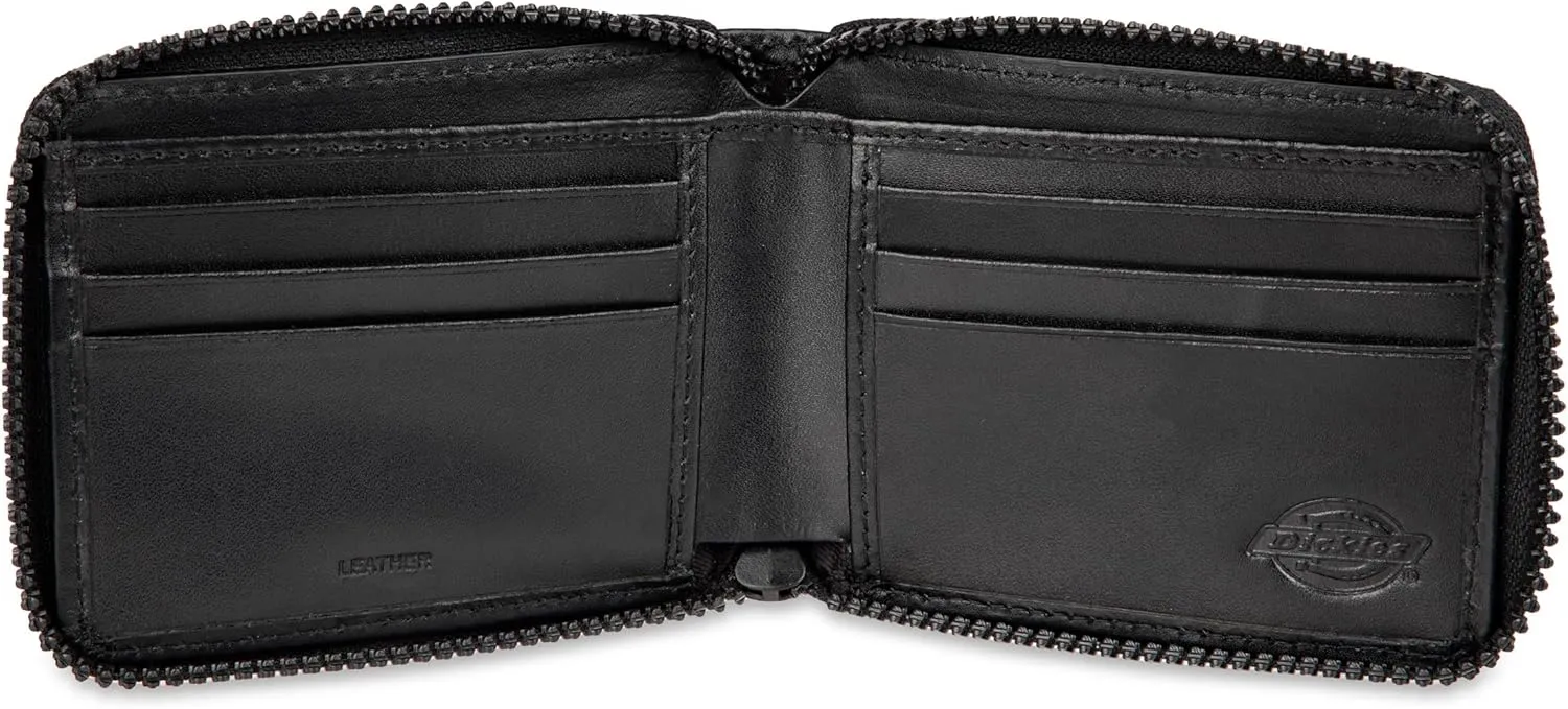 Dickies Men's Slim Everyday Leather Bifold Chain Wallet