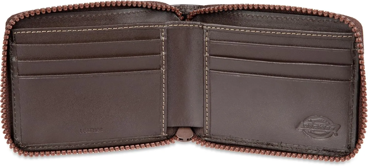 Dickies Men's Slim Everyday Leather Bifold Chain Wallet