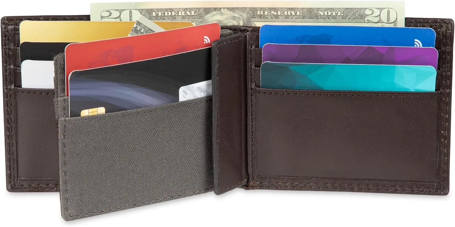 Dickies Men's Slim Everyday Leather Bifold Chain Wallet