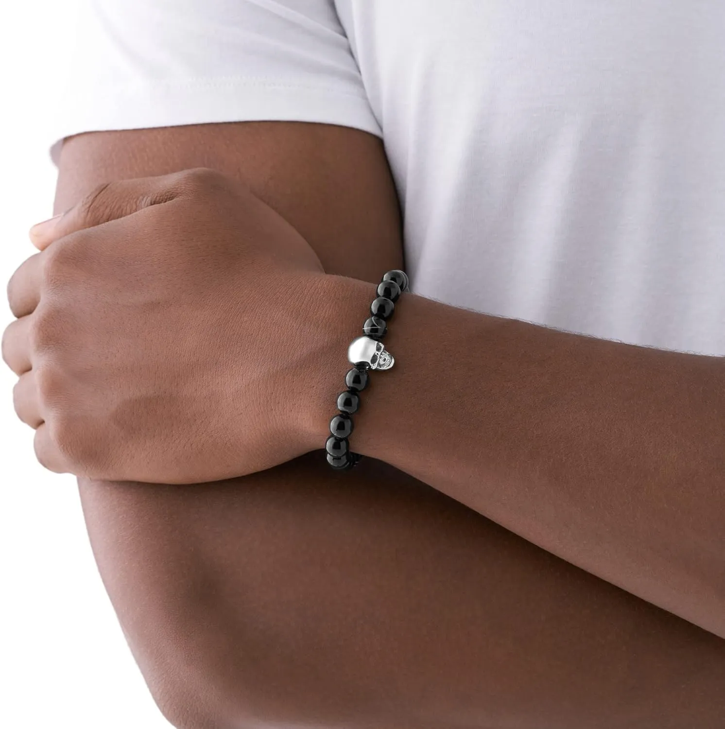 Diesel Stainless Steel and Beaded Bracelet for Men