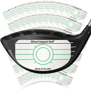 Direct Impact Golf Ultra-Thin Golf Impact Tape 200 Driver Impact Labels: Instant Feedback for Distance, Accuracy, Consistency