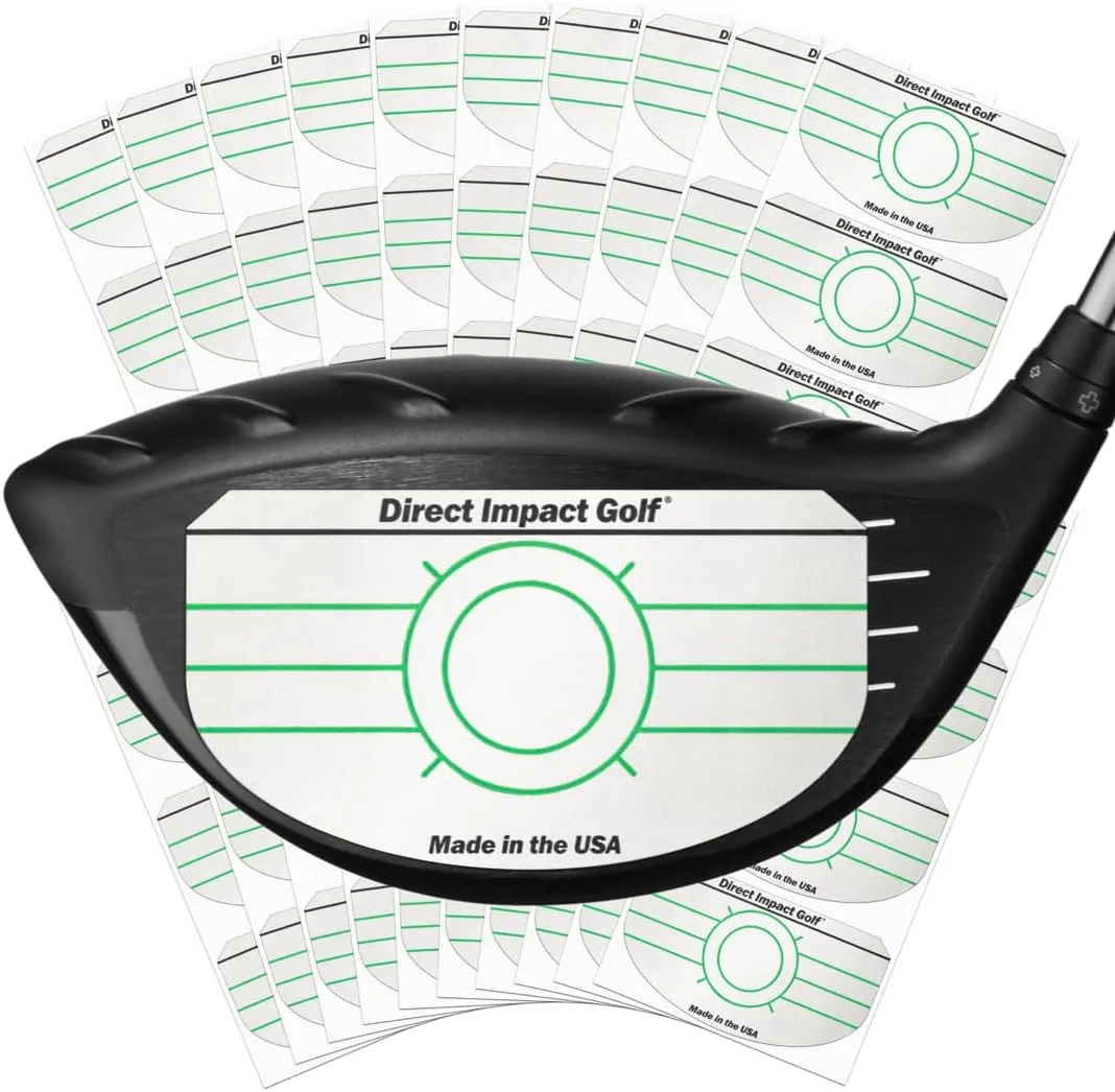 Direct Impact Golf Ultra-Thin Golf Impact Tape 200 Driver Impact Labels: Instant Feedback for Distance, Accuracy, Consistency