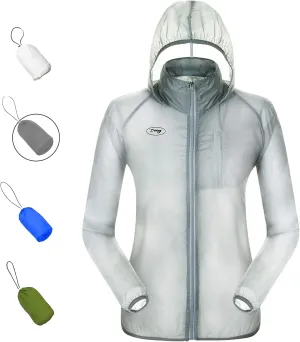 Dooy Sun Protection Jacket Ultra Light Thin Breathable Packable Outdoor Cycling Jacket Hoodie Skin Clothing for Men & Women