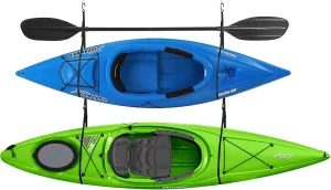Double Kayak Rack - Hanging Storage from Wall or Ceiling for Surfboards, Paddleboards, SUP, or Canoe - Adjustable Kayak Straps by RAD Sportz