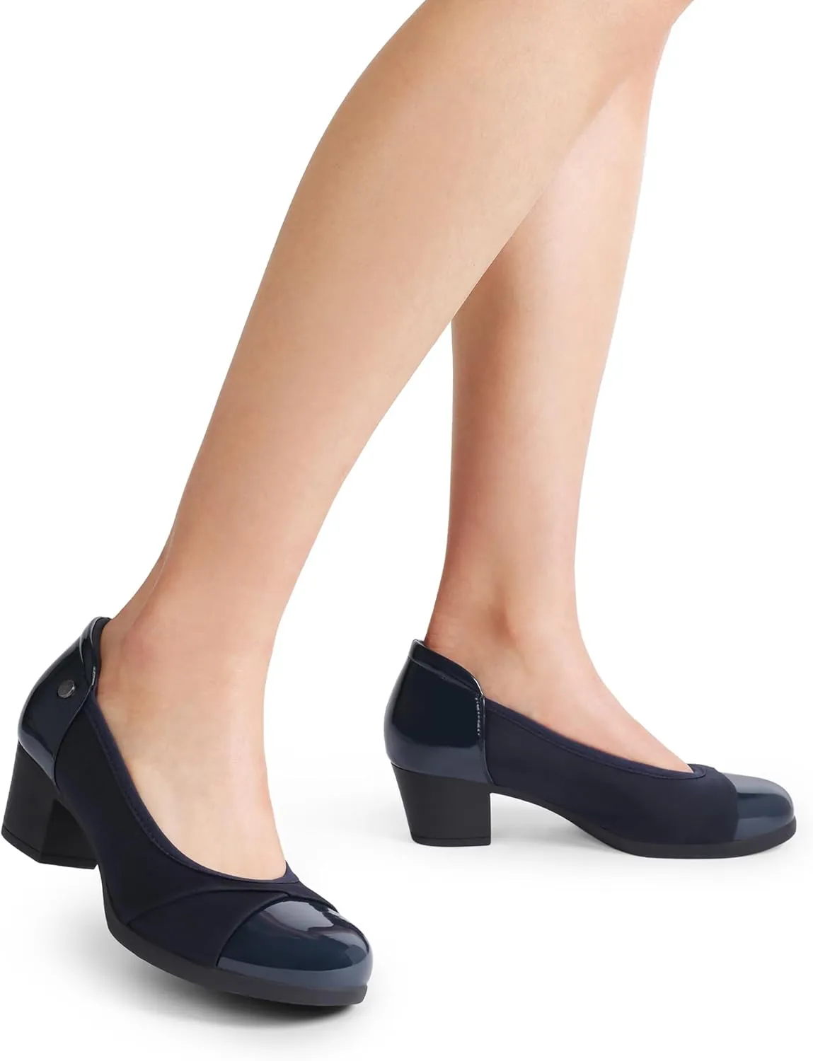 DREAM PAIRS Women's Pumps Low Chunky Block Closed Toe Shoes Work Comfortable Heels Round Toe Dress