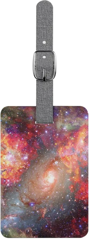 Durable Luggage Tags for Suitcase Baggage - Spiral Galaxy in Space Backpack Handbag Tag with Loop for Travel Accessories,Lightweight,1 Piece