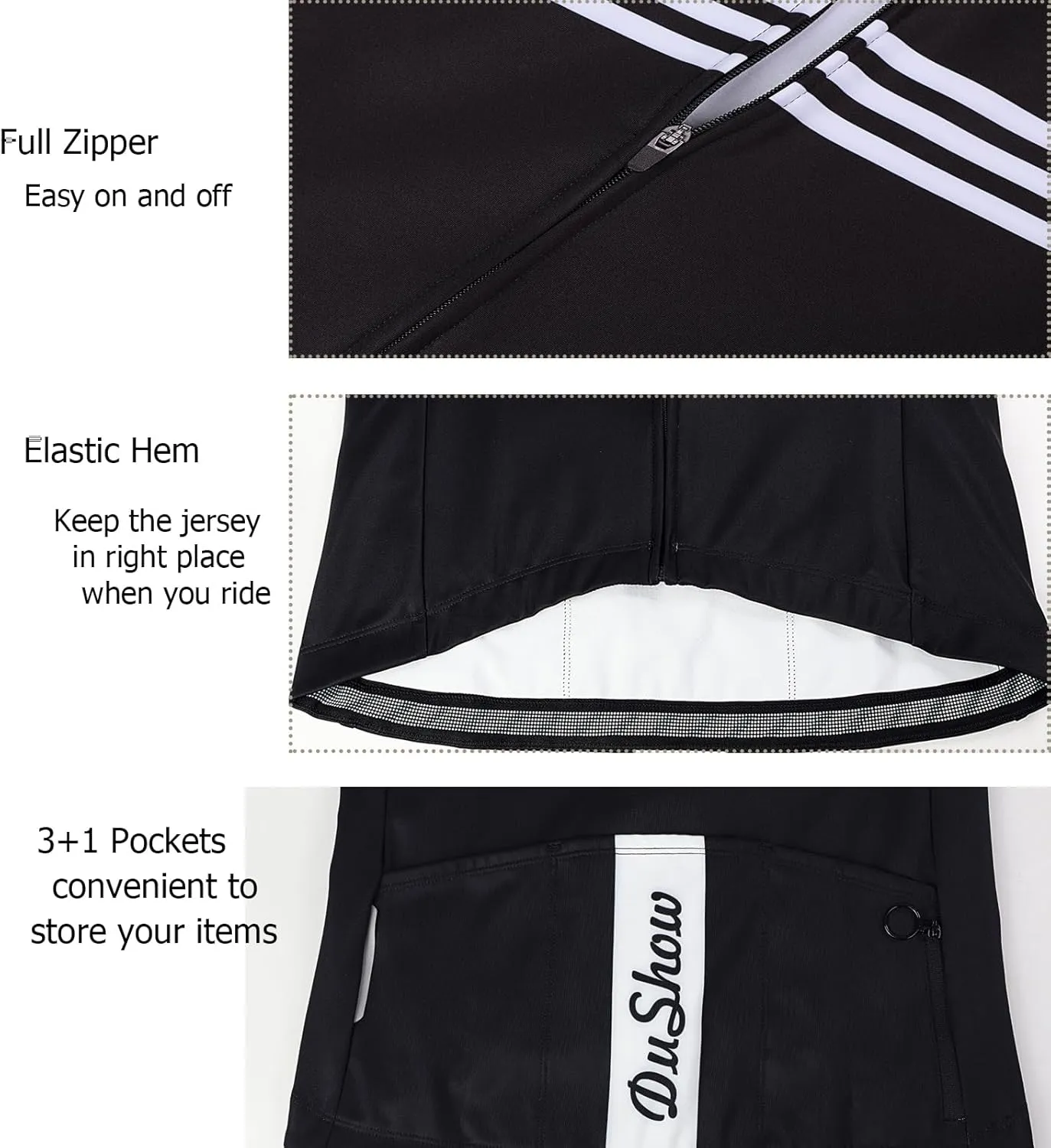 DuShow Fleece Cycling Jersey Women Long Sleeve Thermal Soft Shell Bike Jersey Women Winter Biking Jacket