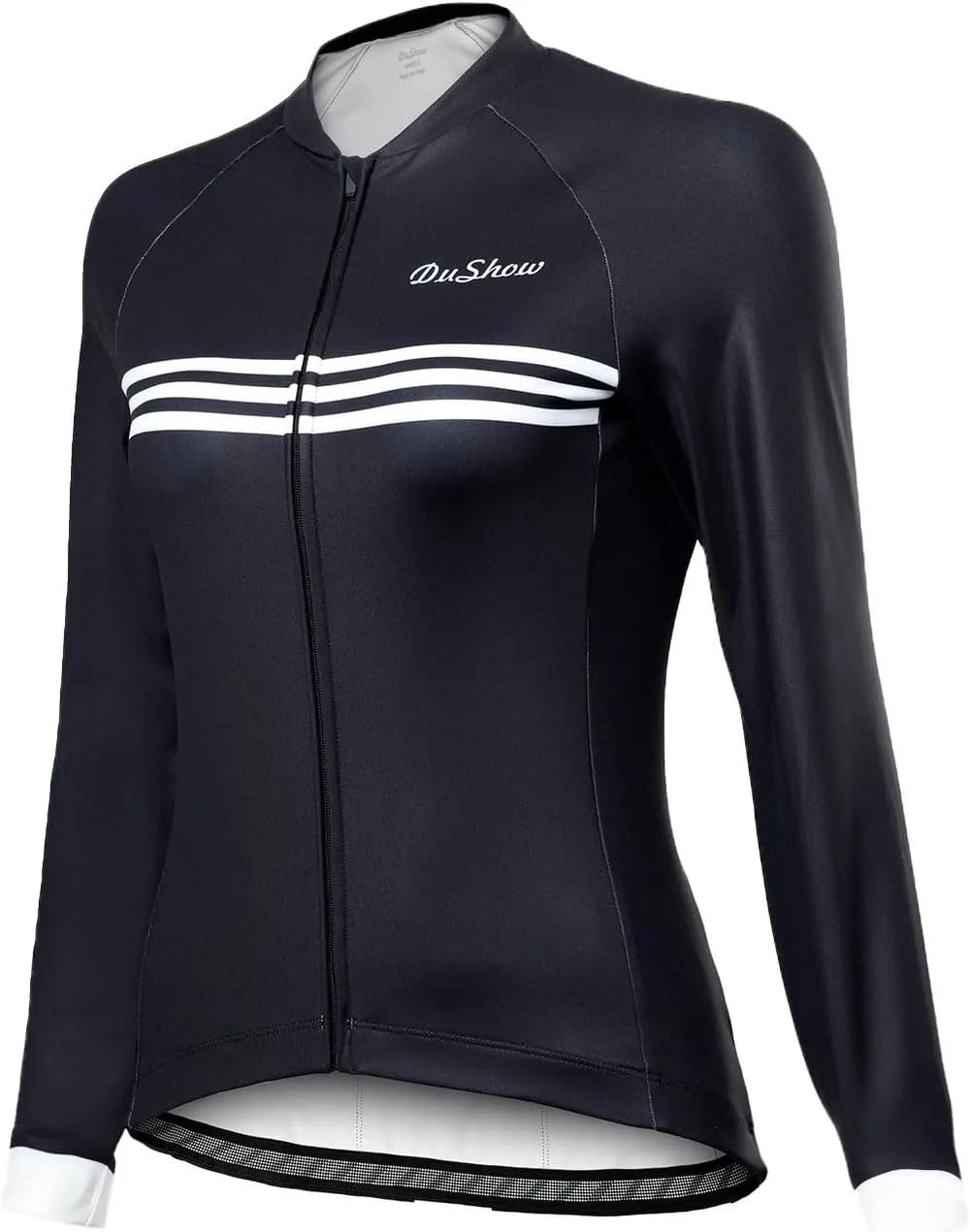 DuShow Fleece Cycling Jersey Women Long Sleeve Thermal Soft Shell Bike Jersey Women Winter Biking Jacket