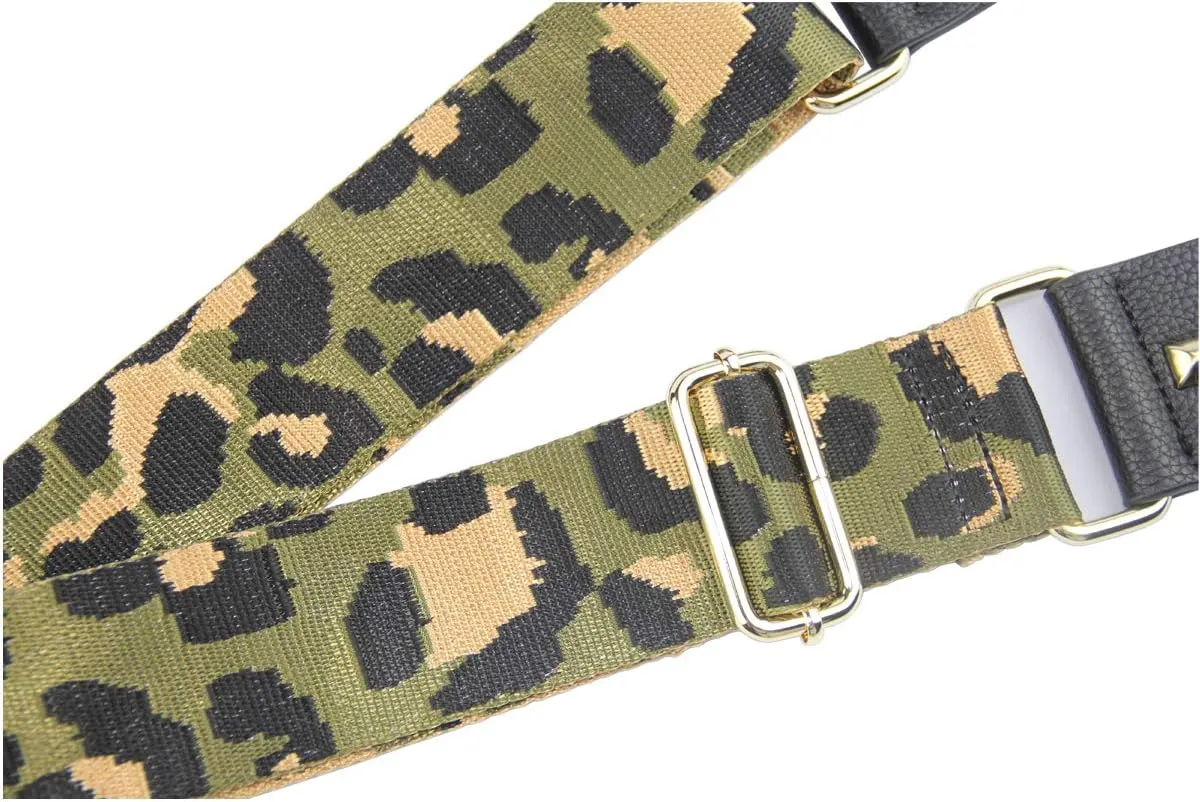 Duwi Wide Purse Strap Multicolor Striped Guitar Style Strap Adjustable Canvas Crossbody Bag Strap