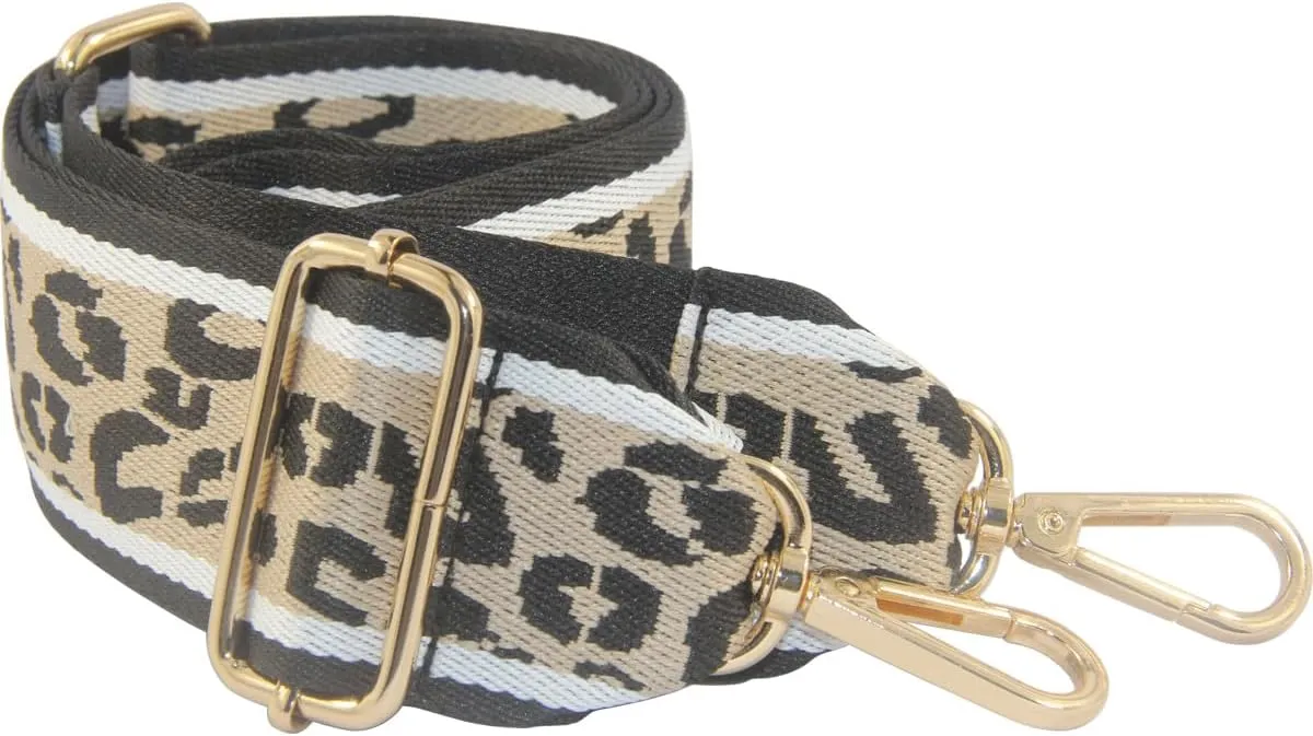 Duwi Wide Purse Strap Multicolor Striped Guitar Style Strap Adjustable Canvas Crossbody Bag Strap