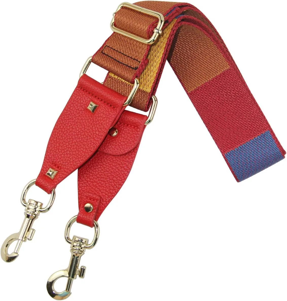 Duwi Wide Purse Strap Multicolor Striped Guitar Style Strap Adjustable Canvas Crossbody Bag Strap