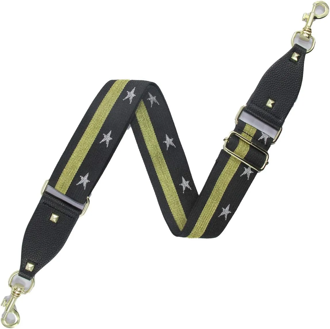 Duwi Wide Purse Strap Multicolor Striped Guitar Style Strap Adjustable Canvas Crossbody Bag Strap