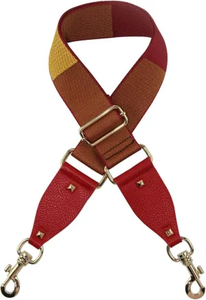 Duwi Wide Purse Strap Multicolor Striped Guitar Style Strap Adjustable Canvas Crossbody Bag Strap