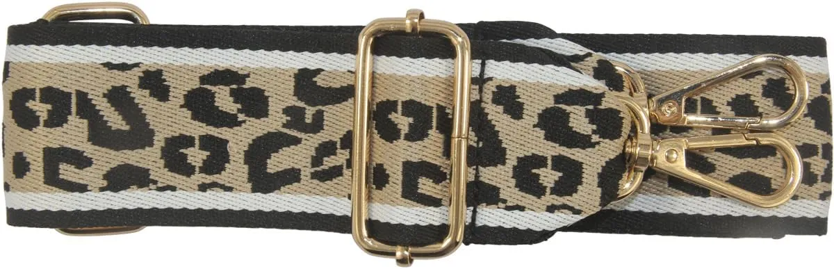 Duwi Wide Purse Strap Multicolor Striped Guitar Style Strap Adjustable Canvas Crossbody Bag Strap