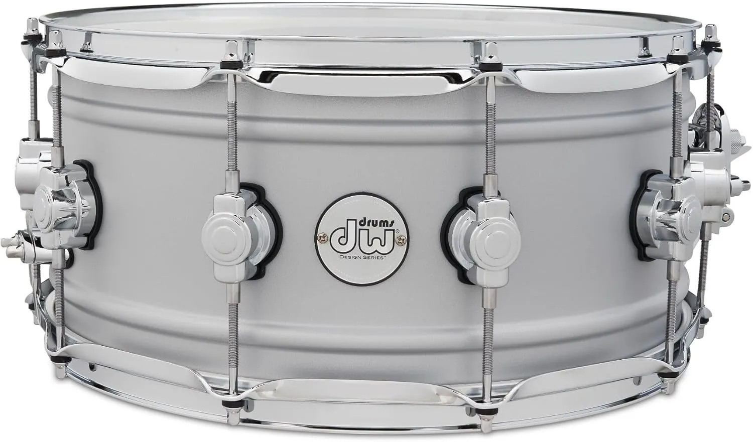 DW Design Series Aluminum Snare Drum - 6.5x14, Matte Aluminum