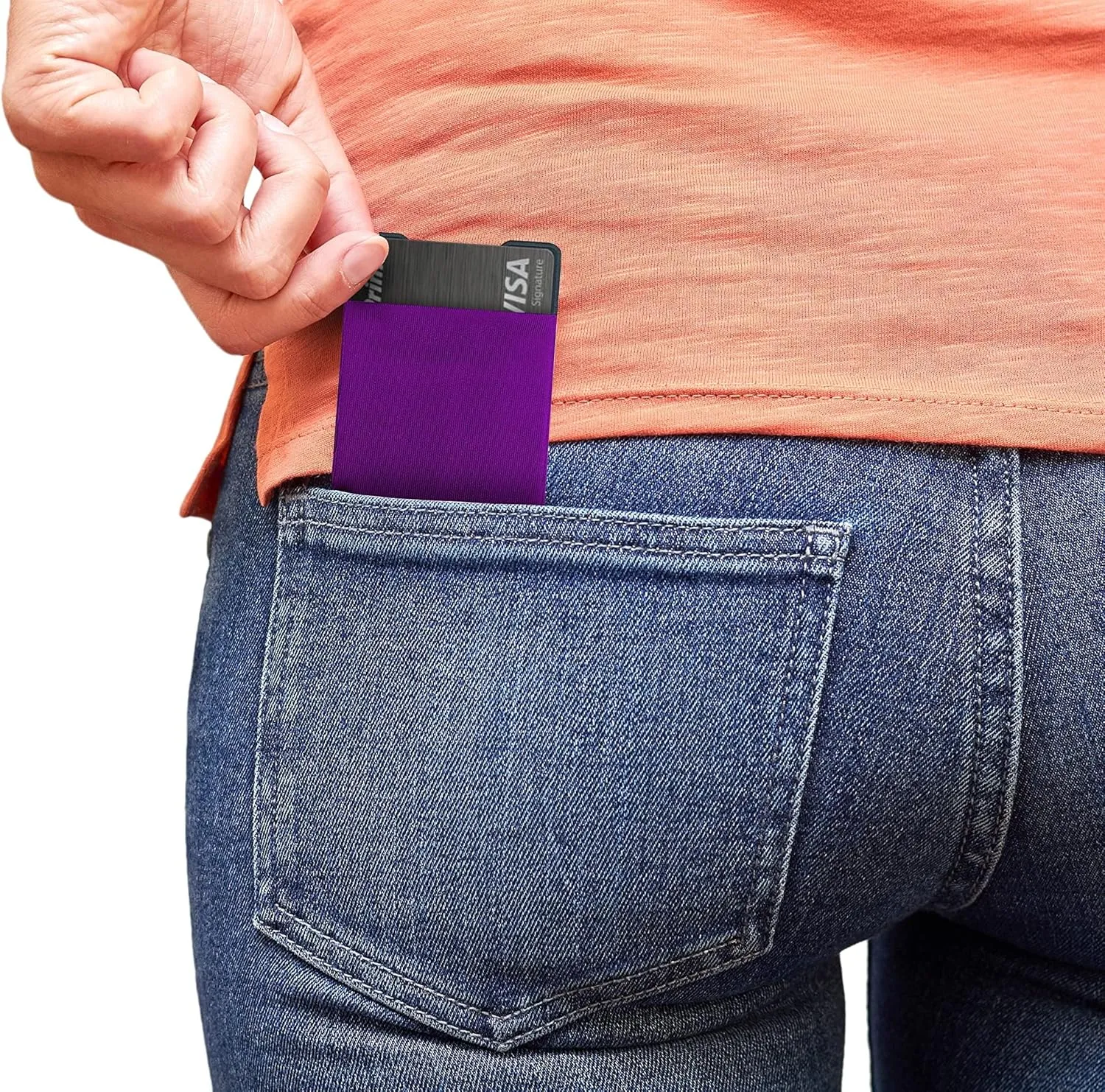 Elastic Minimal Card Holder, Ultra Thin Minimalist Wallet for Men & Women, Credit Card & Business Card Holder, Slim Credit Card Wallet