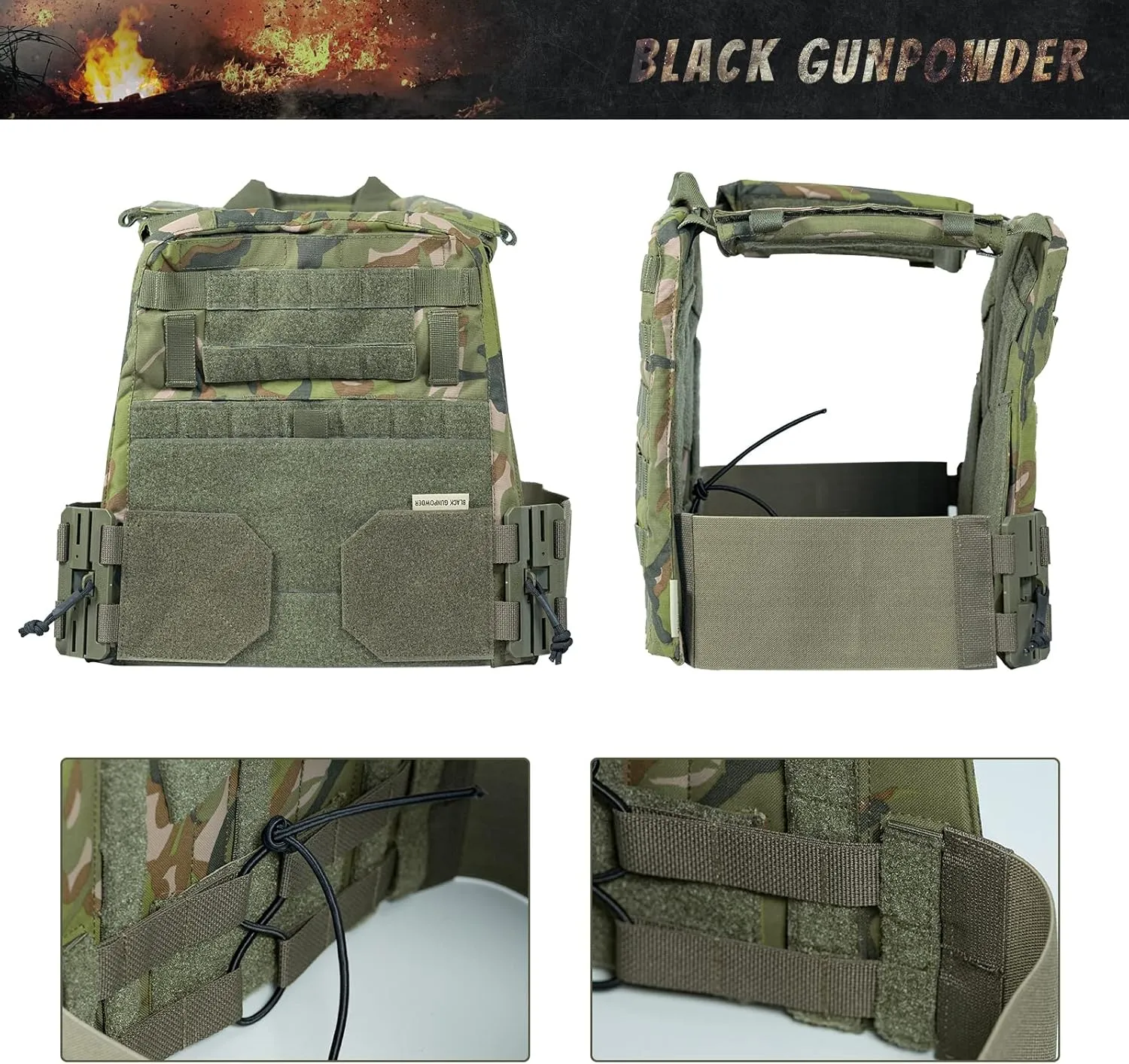 Elastic Tactical Quick Release Cummerbund Elastic String Magnetic Buckles Model BG-TC4-ES