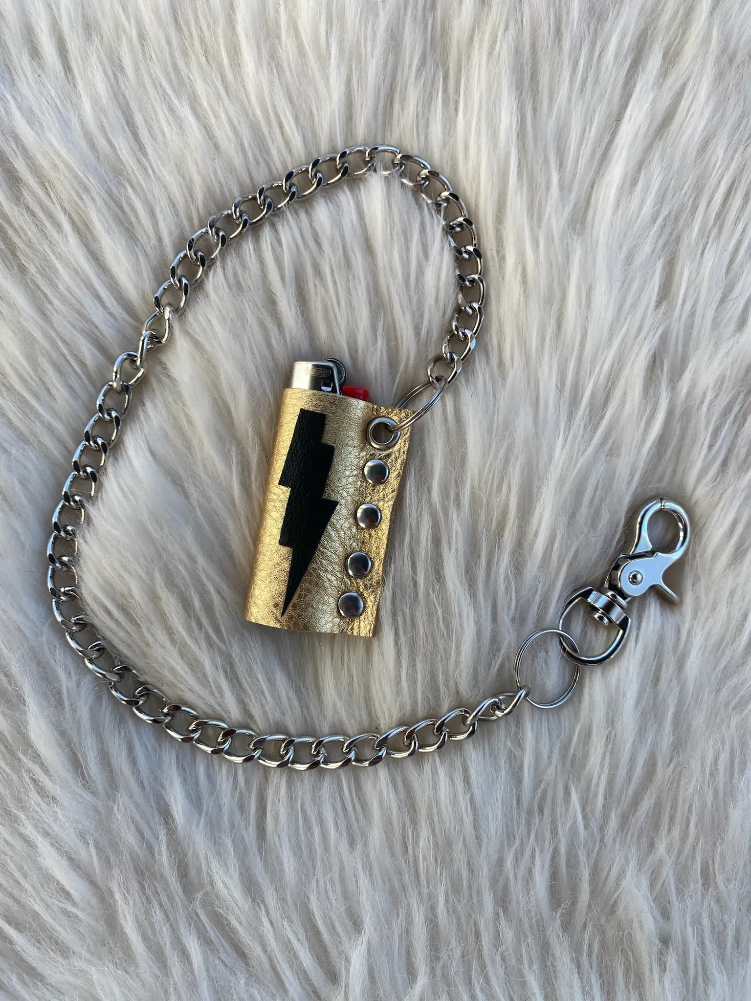 Electric Gold Lighter Case w/ Black Bolt
