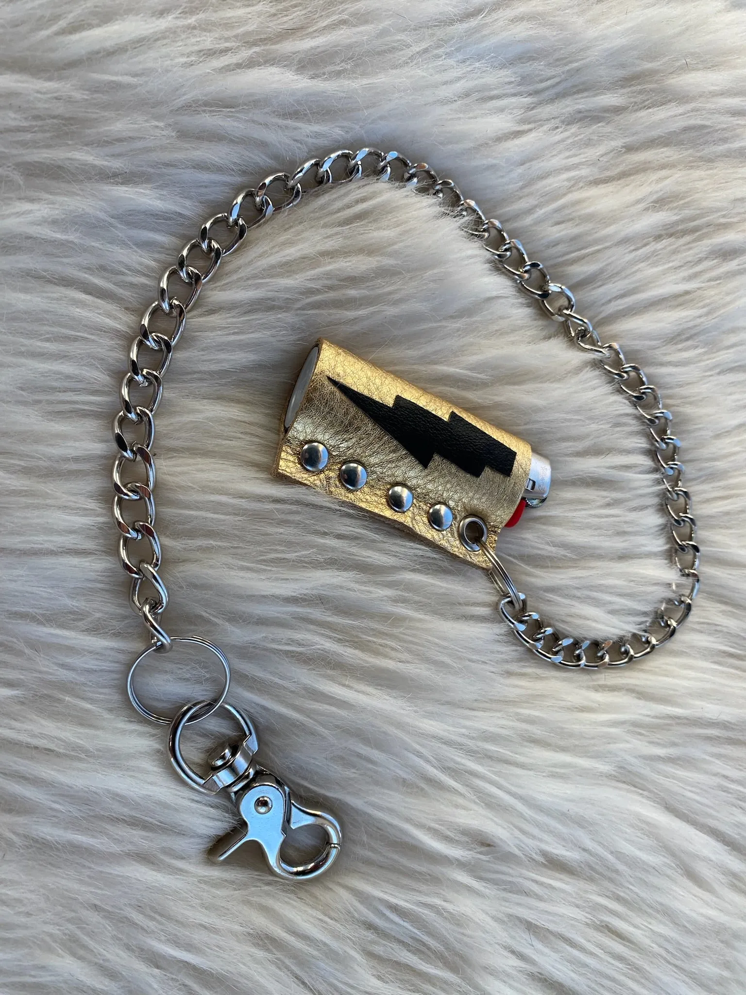 Electric Gold Lighter Case w/ Black Bolt