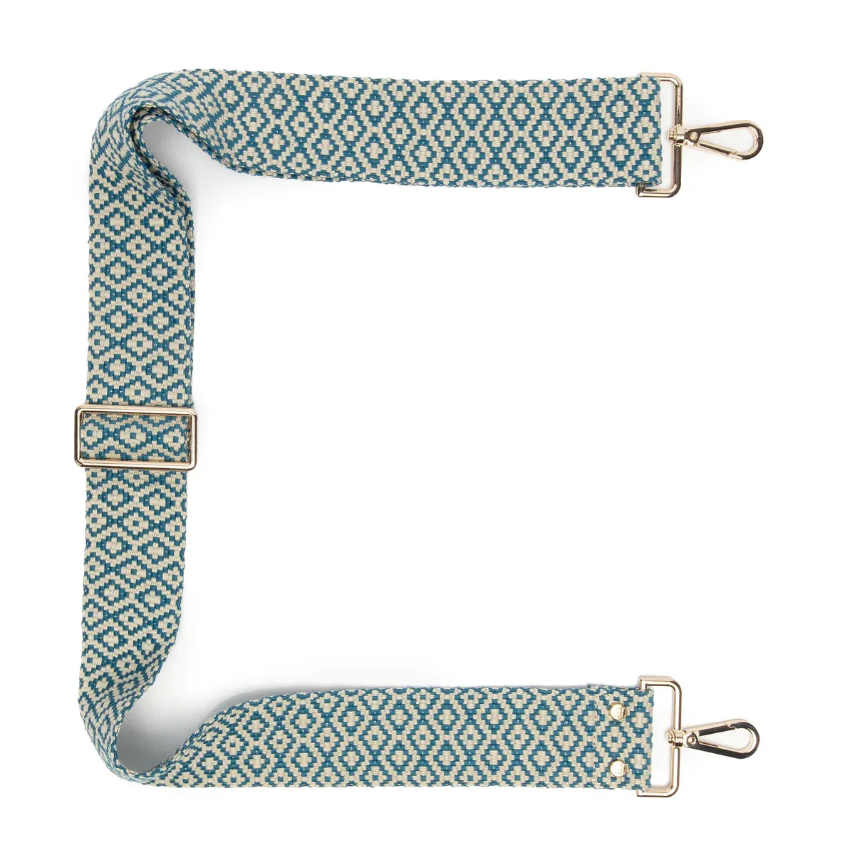 Elie Beaumont Crossbody Strap-Blue Knitted Diamond