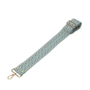 Elie Beaumont Crossbody Strap-Blue Knitted Diamond