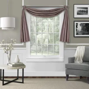 Elrene Home Fashions Elrene Leila Matelasse Single Blackout Window, 52 in x 144 in (1 Scarf Valance), Mauve