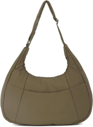 Emprier Puffer Tote Bag for Women Fashion Quilted Shoulder Bag Dumpling Purse Lightweight Nylon Hobo Bag