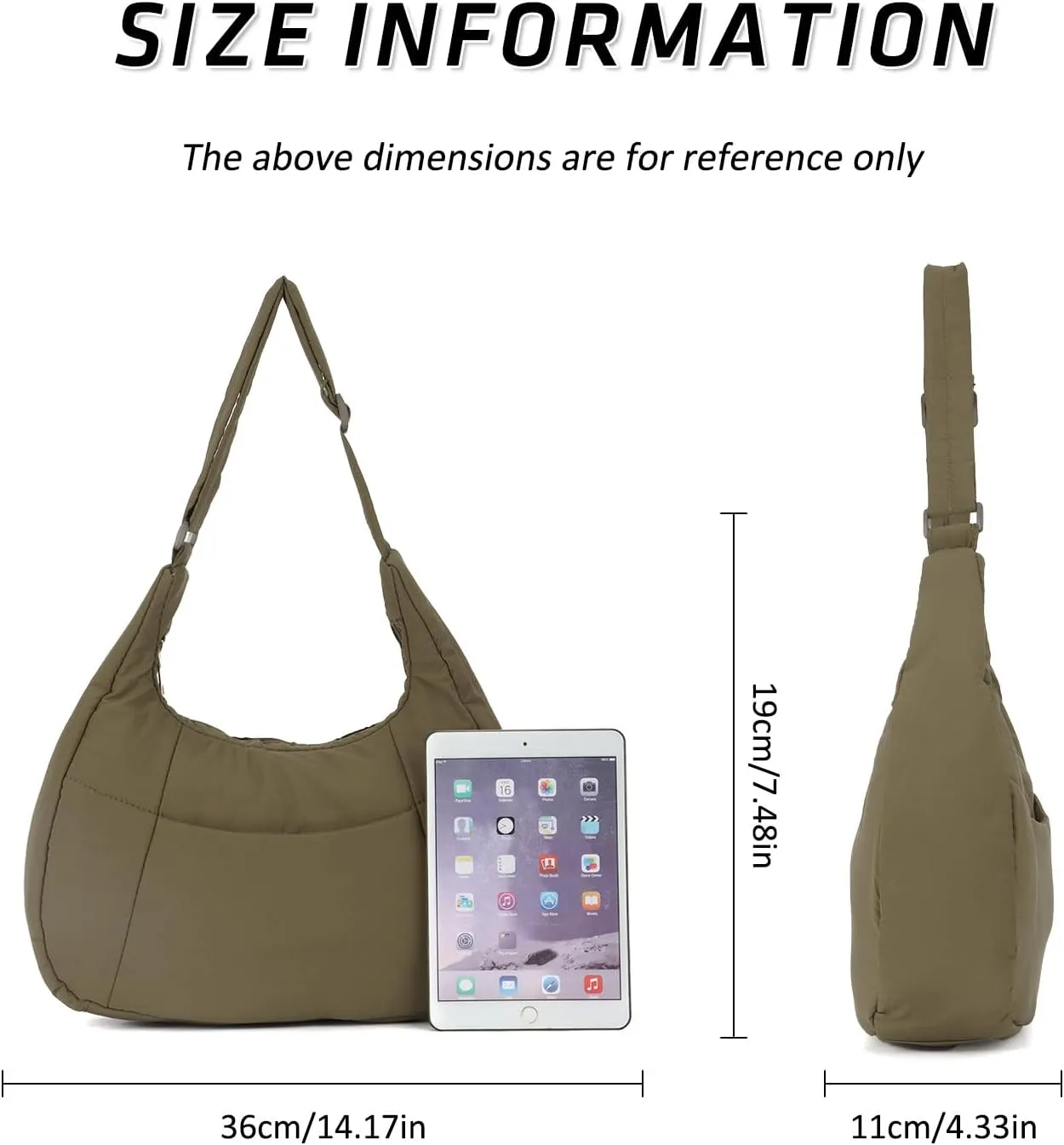 Emprier Puffer Tote Bag for Women Fashion Quilted Shoulder Bag Dumpling Purse Lightweight Nylon Hobo Bag