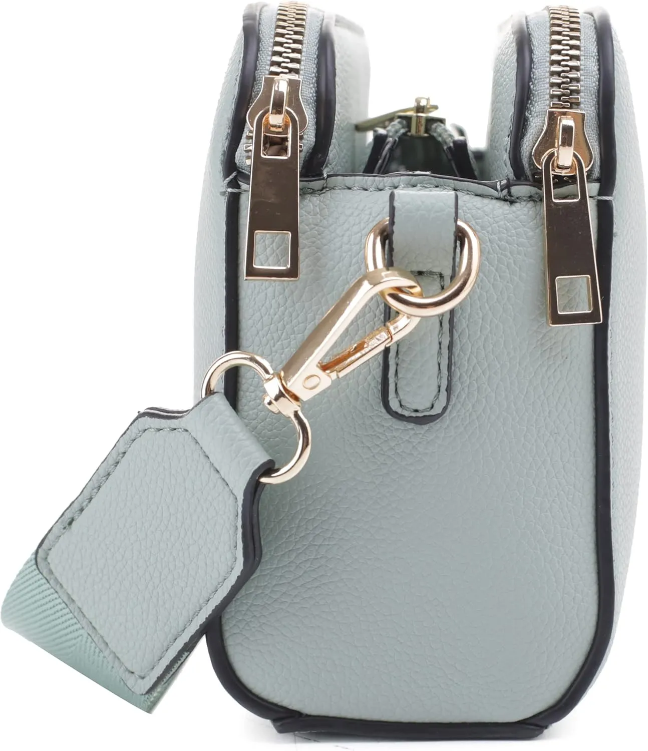 EVVE Crossbody Bags for Women Trendy Triple Zip Small Crossbody Camera Bag Purse with Wide Guitar Strap