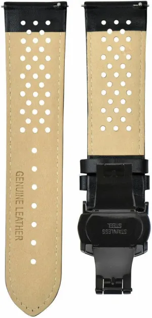 Ewatchparts 18-19-20-21-22-23-24mm Perforated Leather Watch Band Strap Compatible With Longines Easy Release